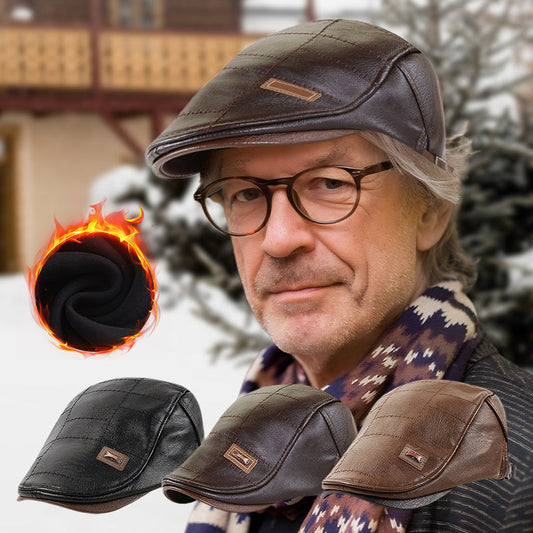 🔥Férfi divatos Ivy sapka PU bőrből