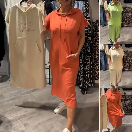 👗Női rövid ujjú kapucnis ruha