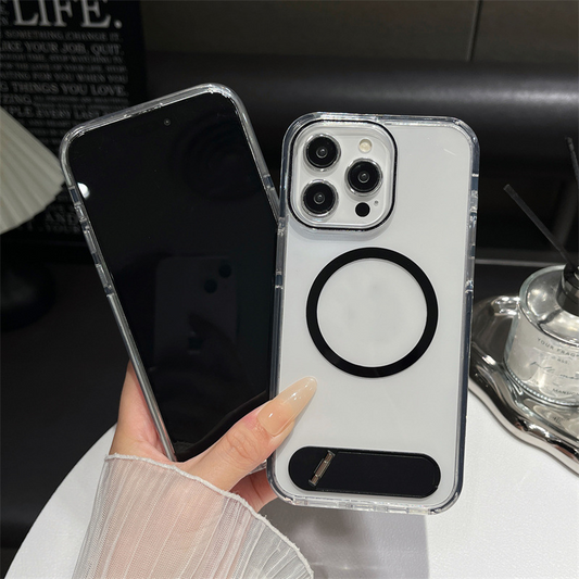 Átlátszó telefon tok állvánnyal iPhone-hoz