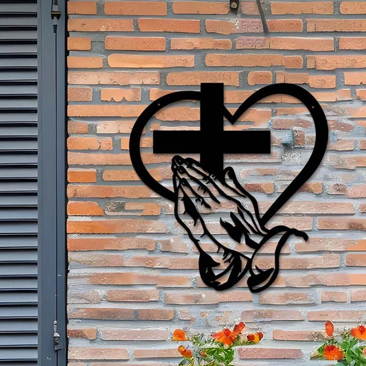 ✝️Elegáns, szív alakú keresztes fali dekoráció
