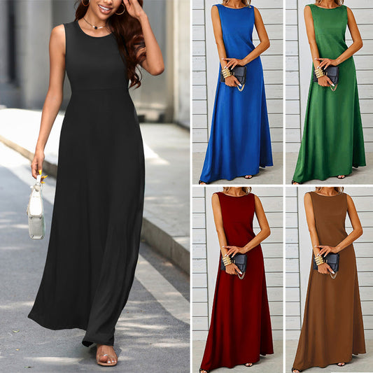 👗Minimalista egyszínű ujjatlan ruha