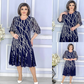 👗Elegáns nyomtatott puff ujjú ruha