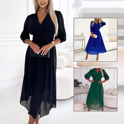 🍃🍀V-nyakú könnyű sifon ruha