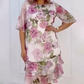 💐40% kedvezmény!🌺Rózsaszín sifon ruha fodrokkal