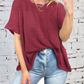 👕Női kényelmes bordázott bordázott túlméretezett póló