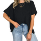 👕Női kényelmes bordázott bordázott túlméretezett póló