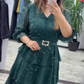 🥳V-nyakú térdig érő ruha