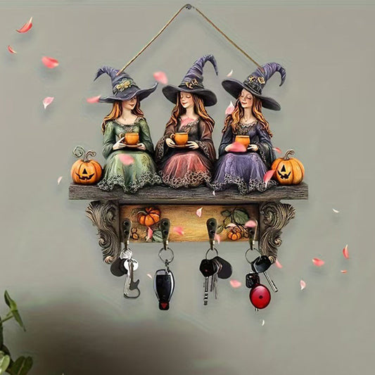 🎃Varázslatos halloweeni boszorkányok falidekoráció kampókkal